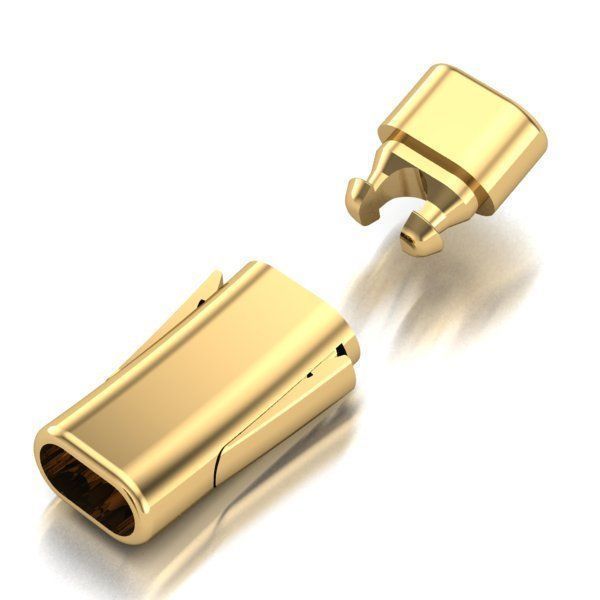 LOCK FOR LACES AND  RUBBER CORD ROUNDED RECTANGLE CUTS 6mm X 3mm 3D print model_1