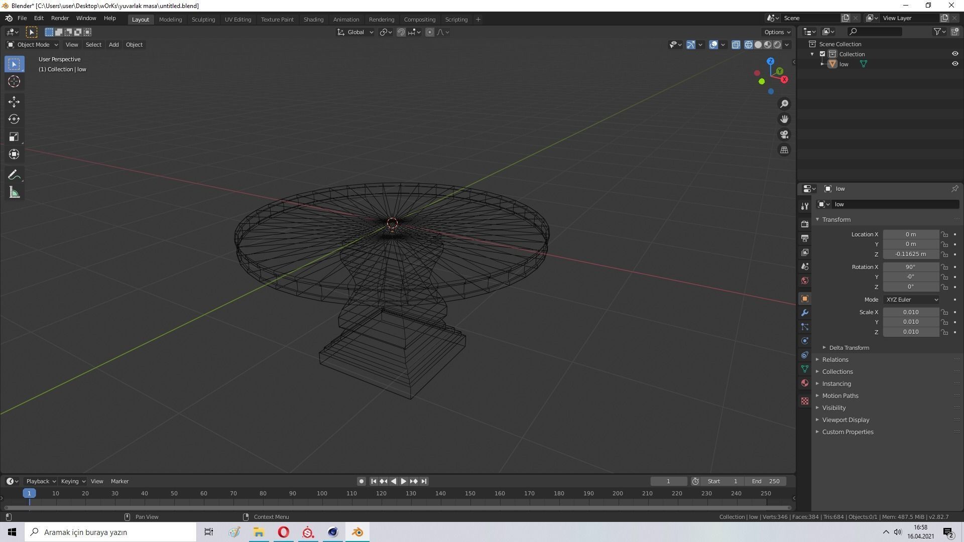  Round Table  Free low-poly 3D model_6