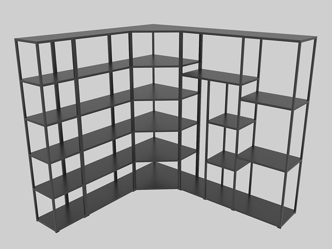 Office Bookcases Collection Low-poly 3D model