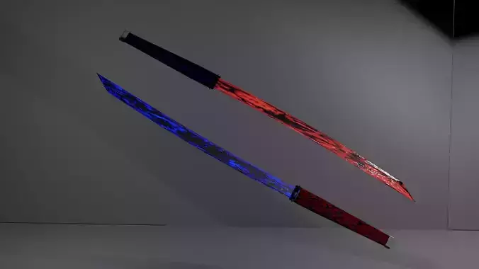Tanto samurai sword Low-poly 3D model