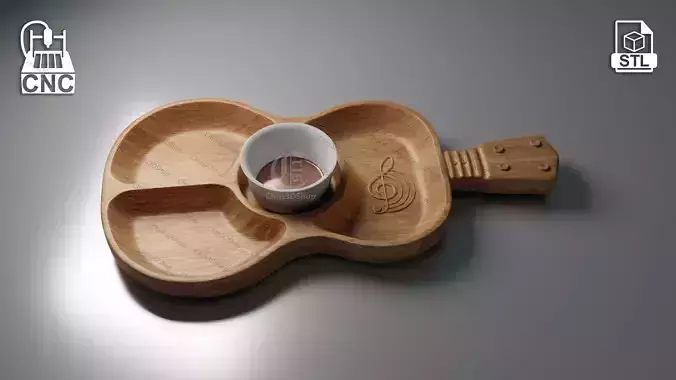Guitar Tray 3D STL Model designed for CNC