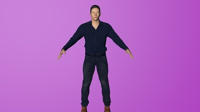 Rigged Human For Game 3D model