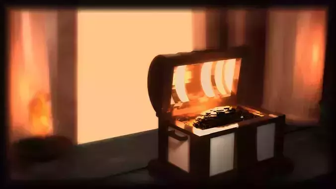 Chest of gold Free 3D model