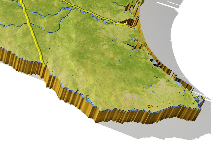 Texas High resolution 3D relief maps 3D model_7
