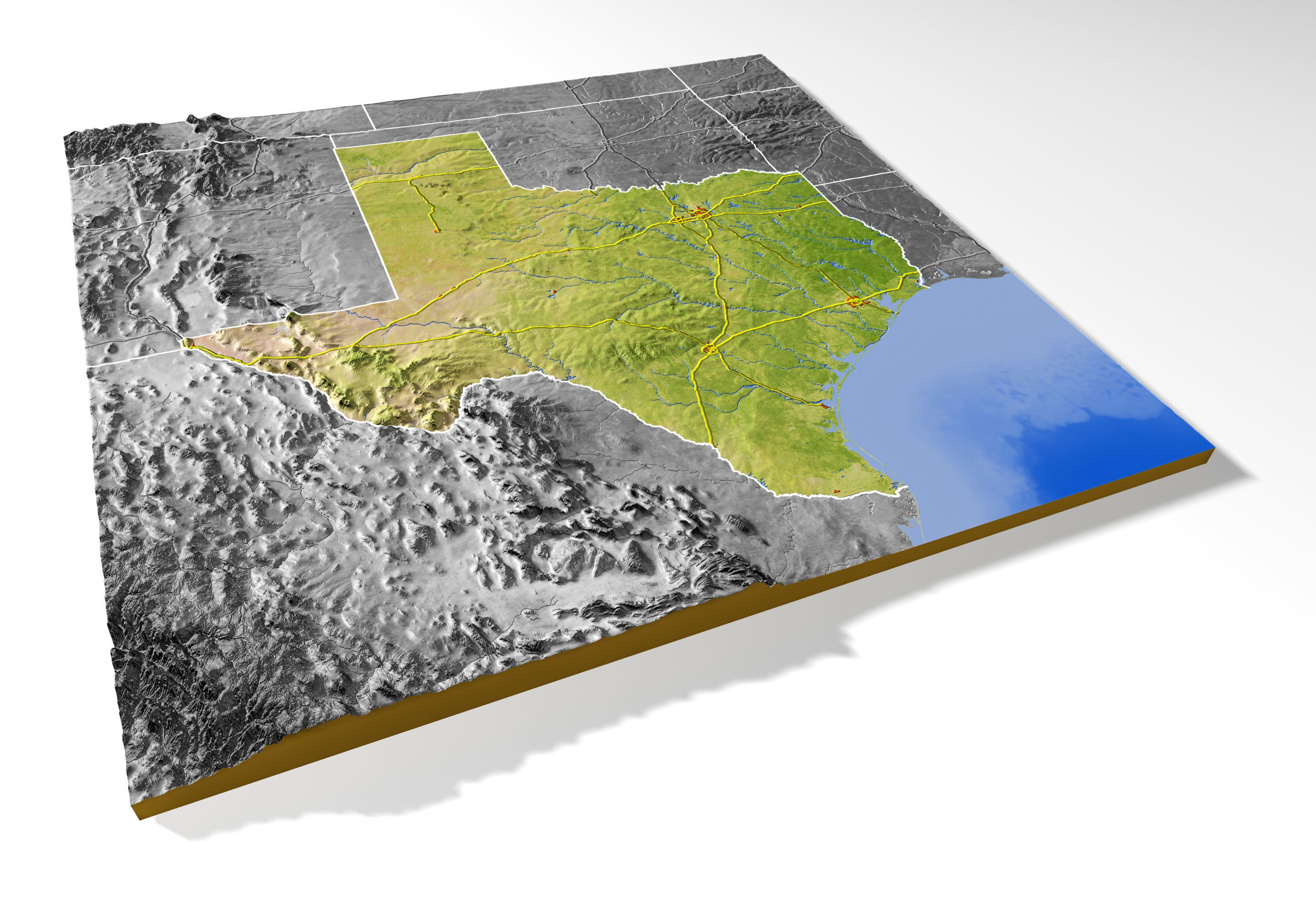 Texas High resolution 3D relief maps 3D model_5
