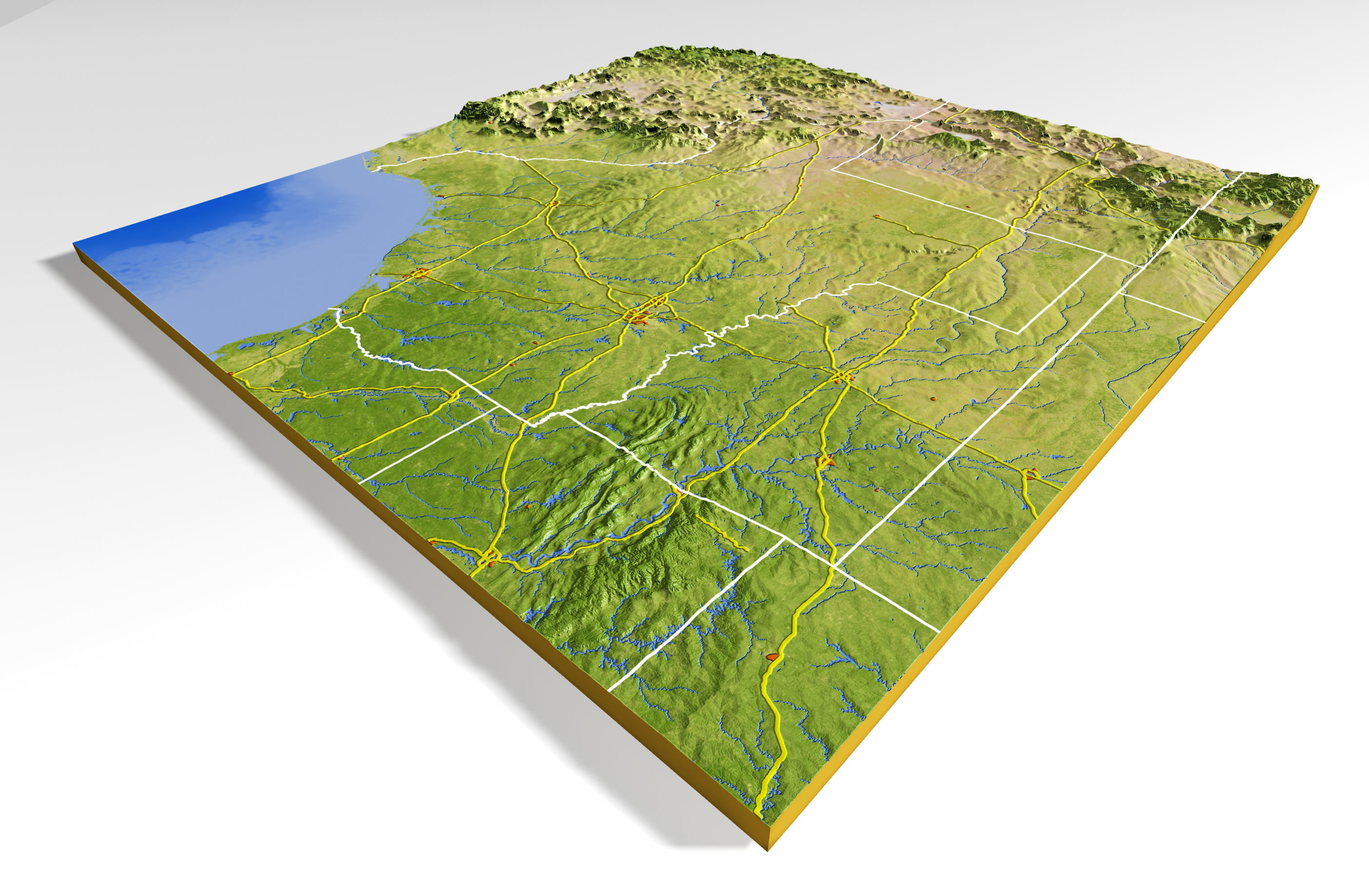 Texas High resolution 3D relief maps 3D model_4