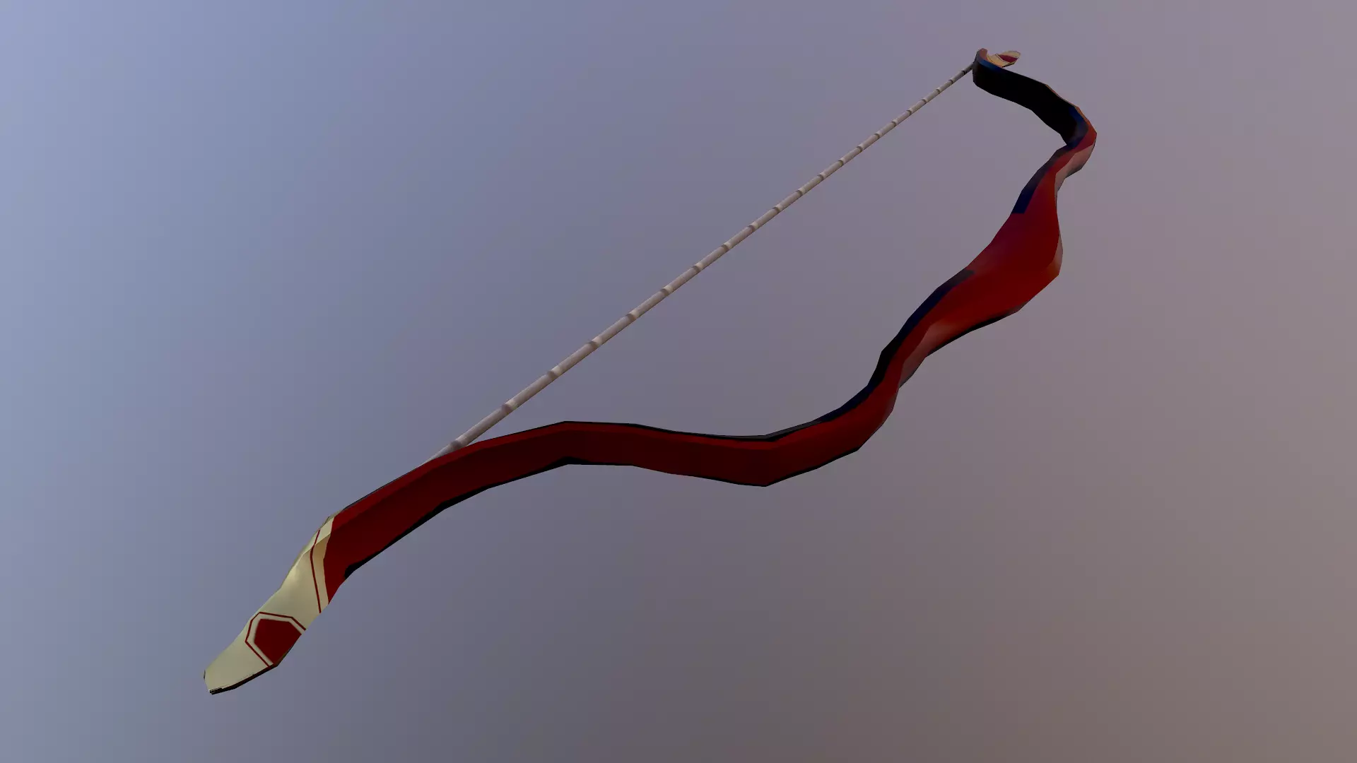 Low Poly Bow and arrow Free low-poly 3D model_0