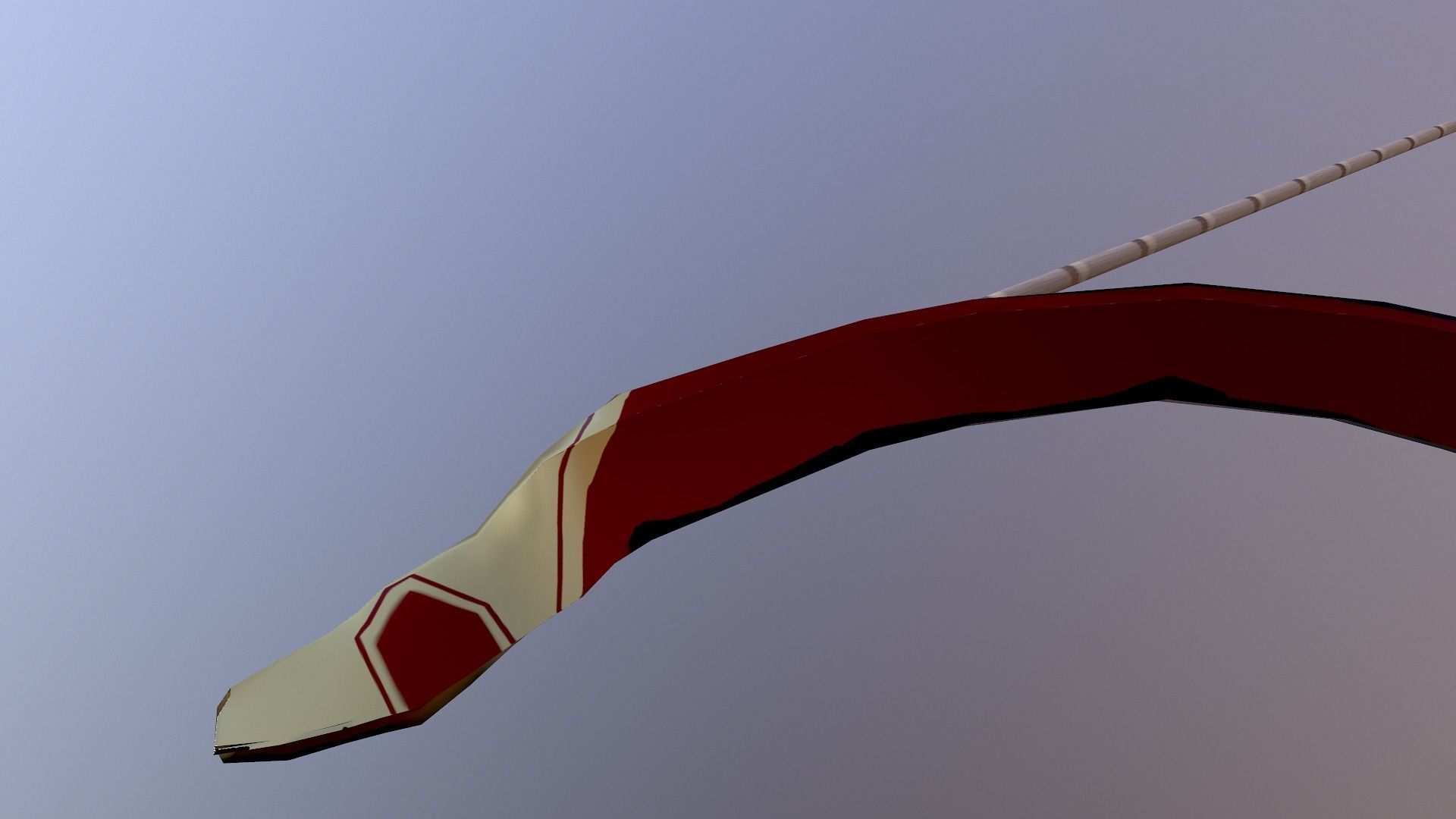 Low Poly Bow and arrow Free low-poly 3D model_2