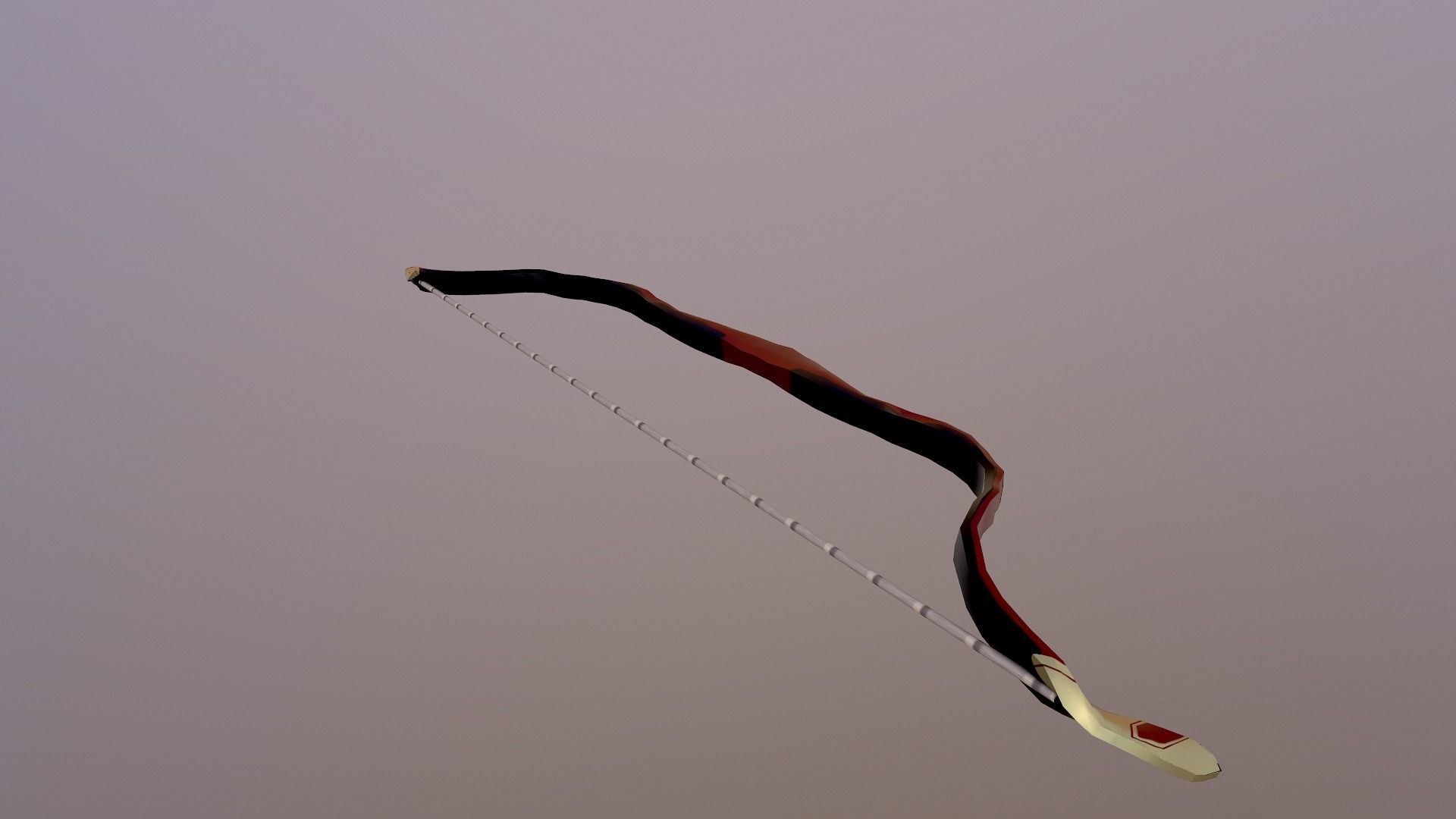 Low Poly Bow and arrow Free low-poly 3D model_3