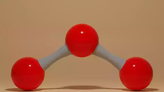 O3 Ozone Molecule Low-poly 3D model