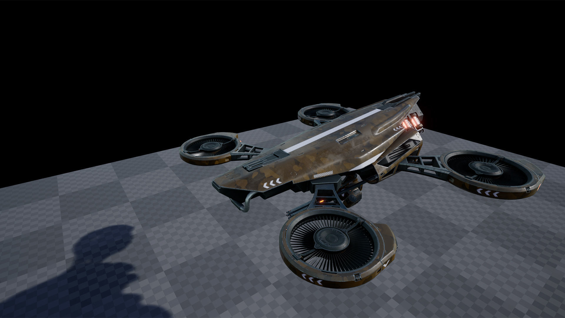 Sci-Fi Drone Low-poly 3D model_4