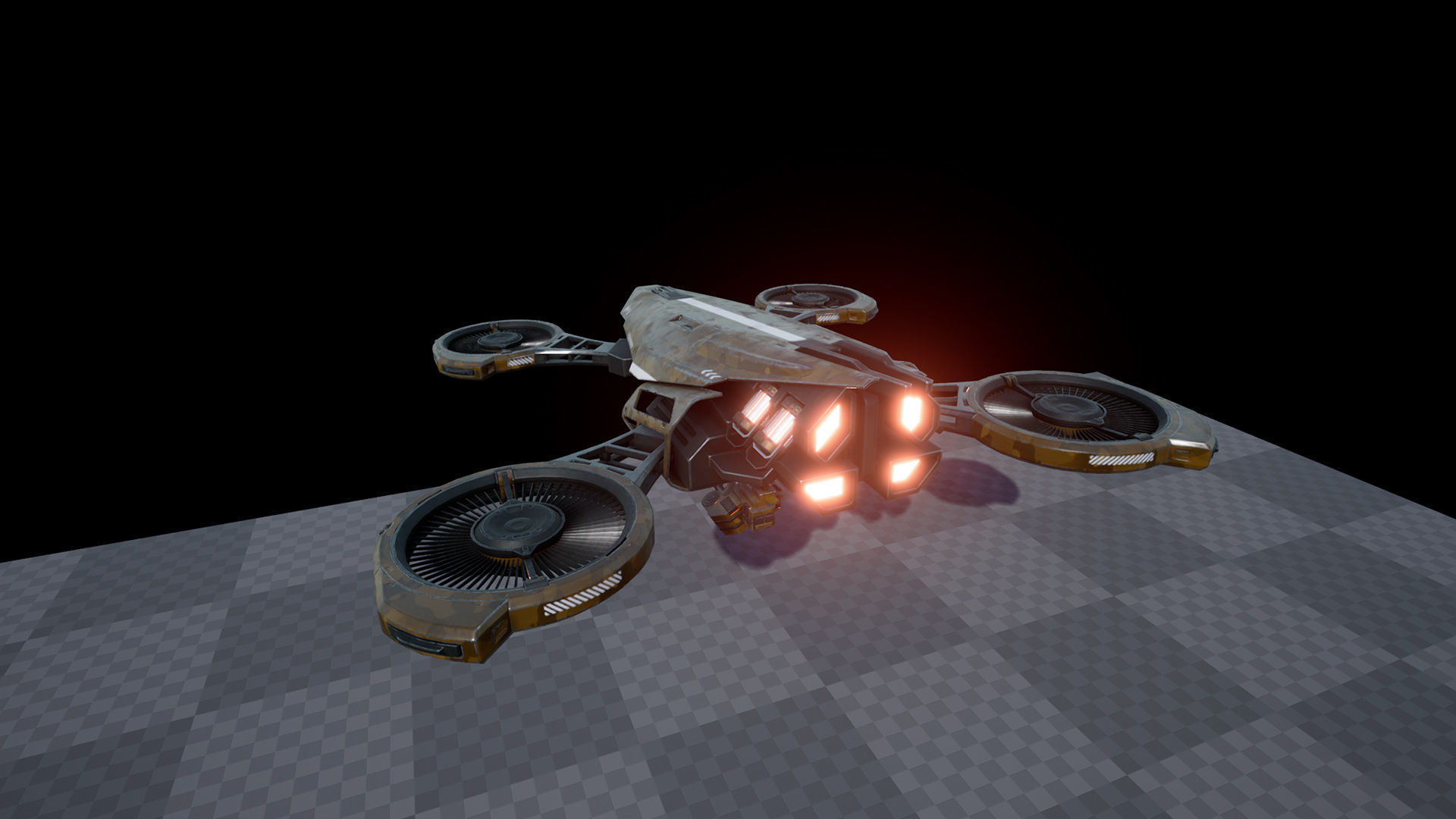 Sci-Fi Drone Low-poly 3D model_5