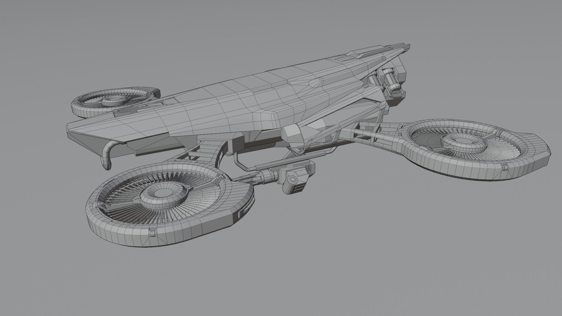 Sci-Fi Drone Low-poly 3D model_9