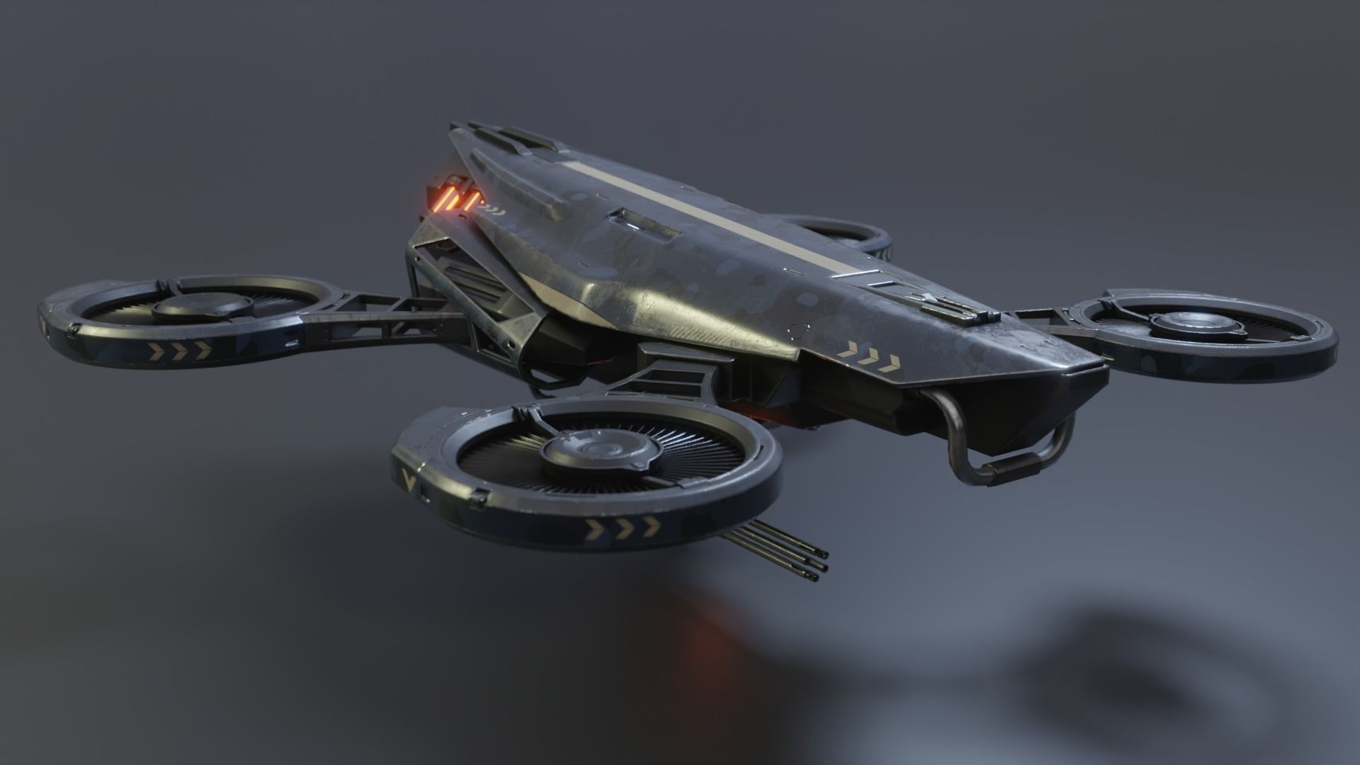 Sci-Fi Drone Low-poly 3D model_2