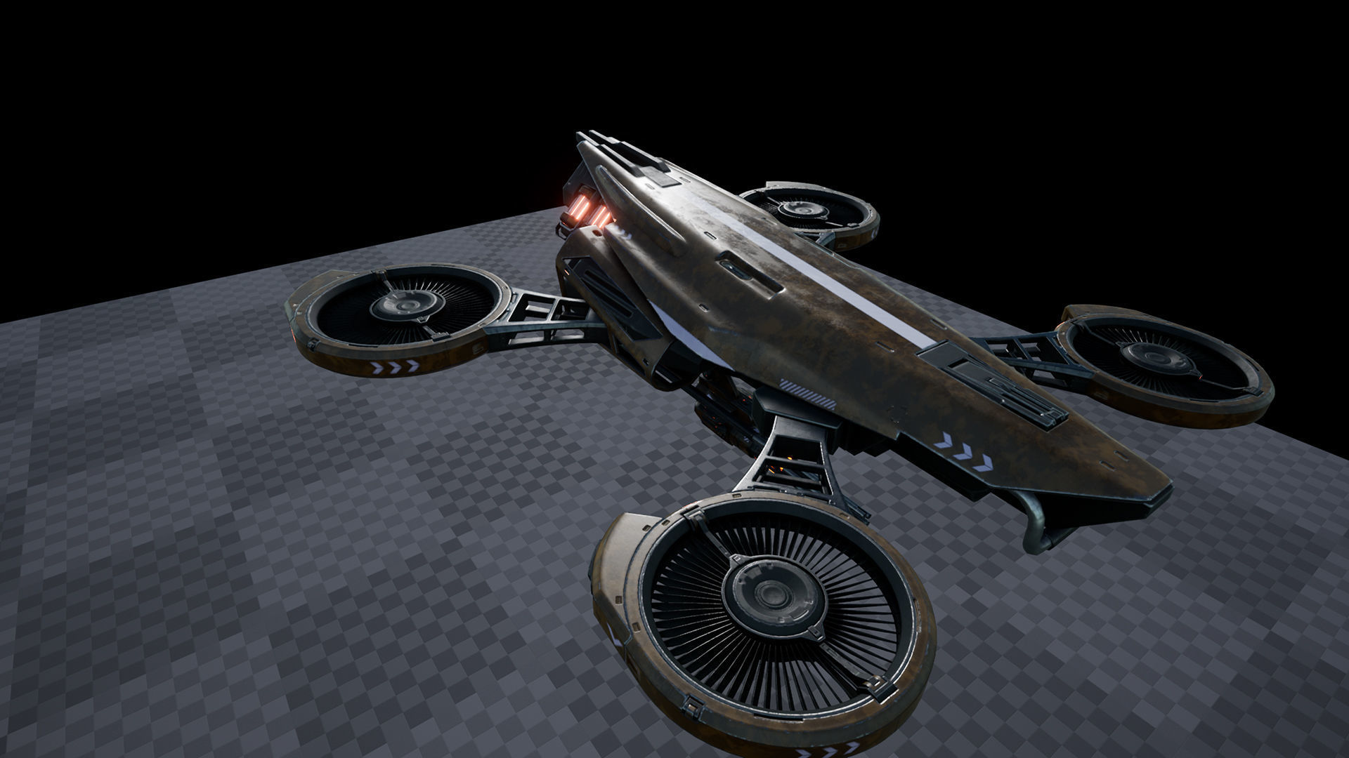 Sci-Fi Drone Low-poly 3D model_8