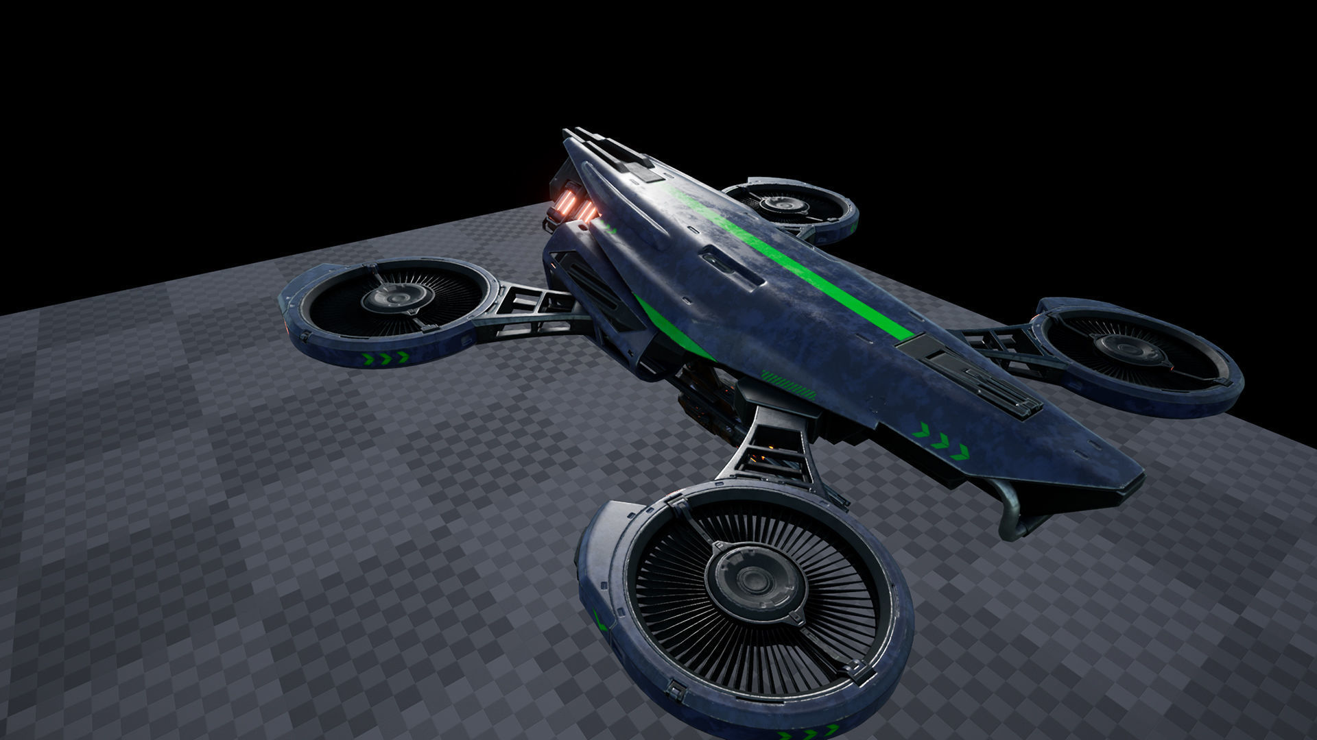 Sci-Fi Drone Low-poly 3D model_7