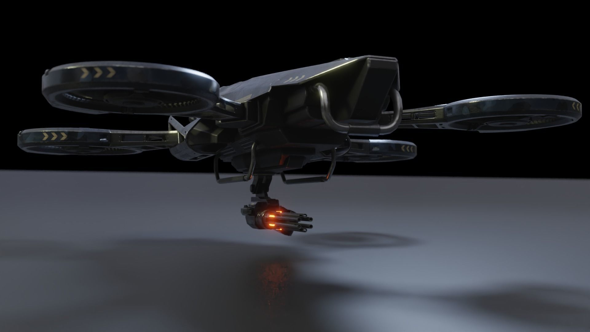 Sci-Fi Drone Low-poly 3D model_3