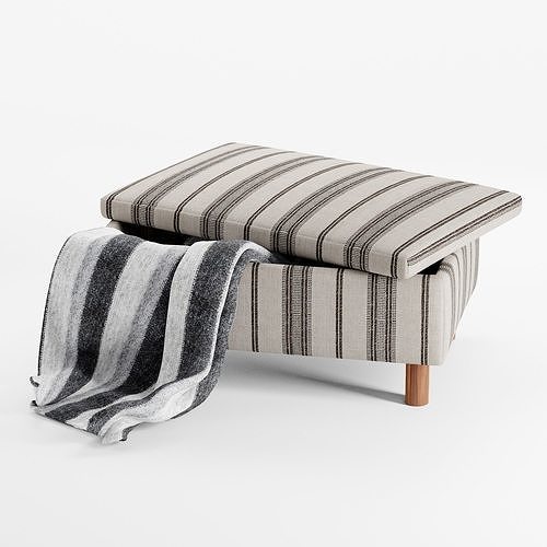 Quinn Striped Ottoman Free 3D model