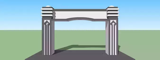 pendopo archway in middle of grassy field