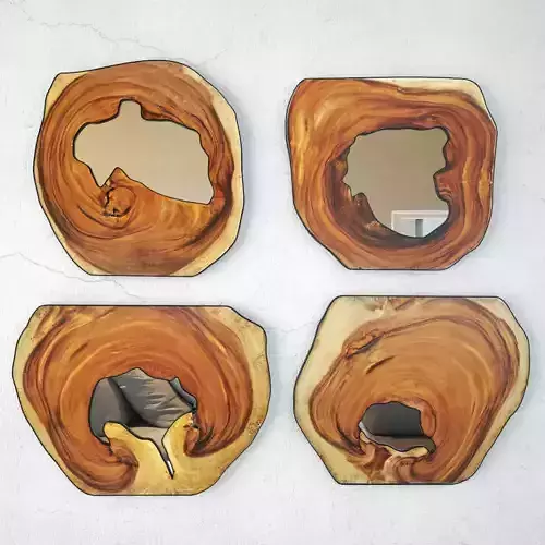 Organic Monkey Pod Mirrors 4