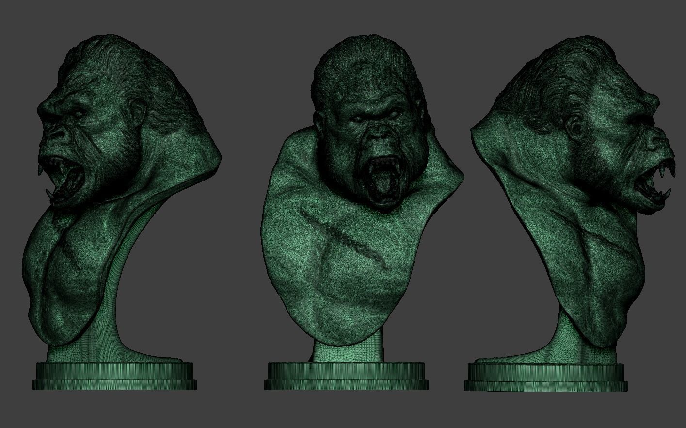 Gorilla Bust 3D print model_15