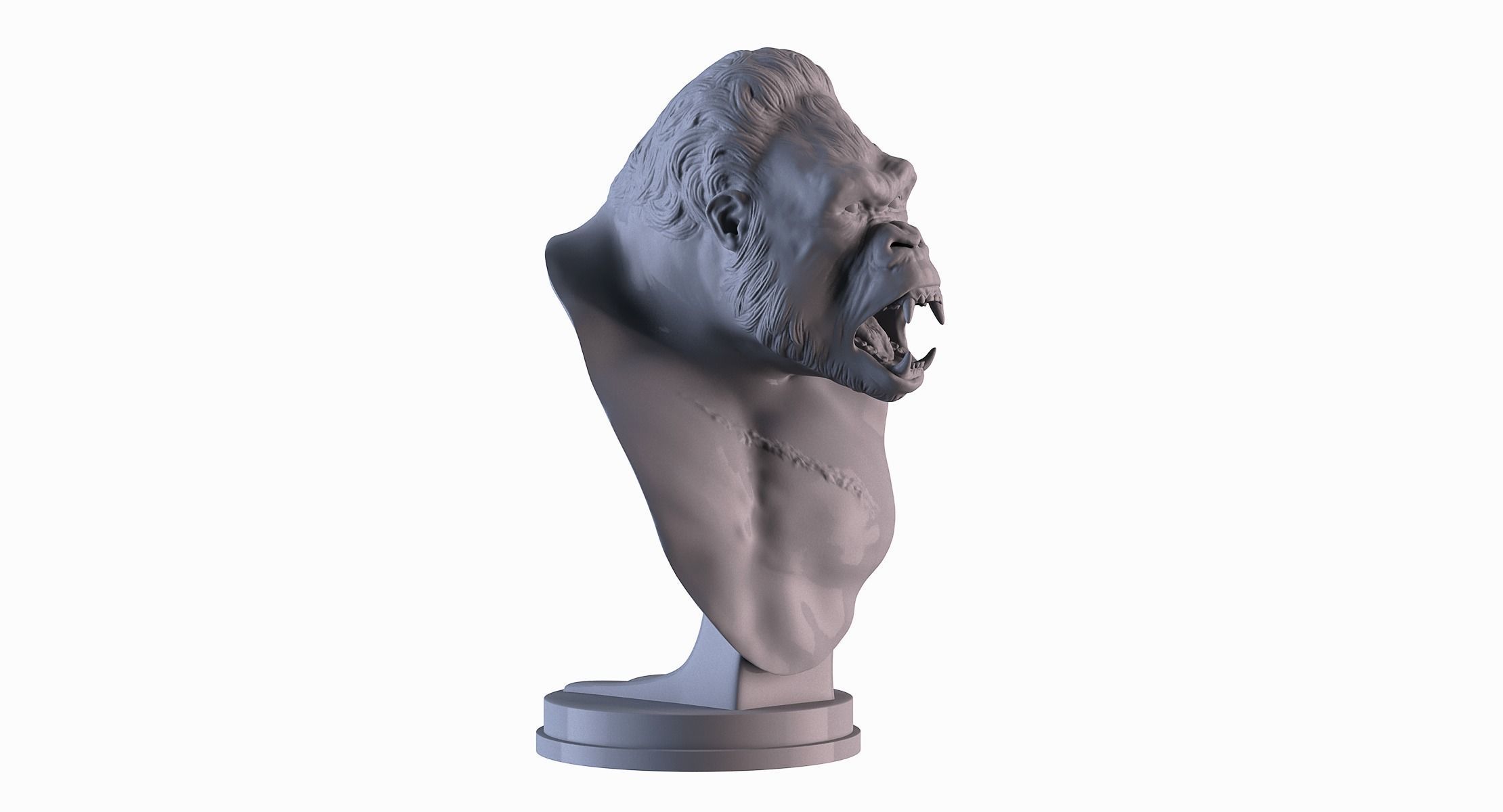 Gorilla Bust 3D print model_2