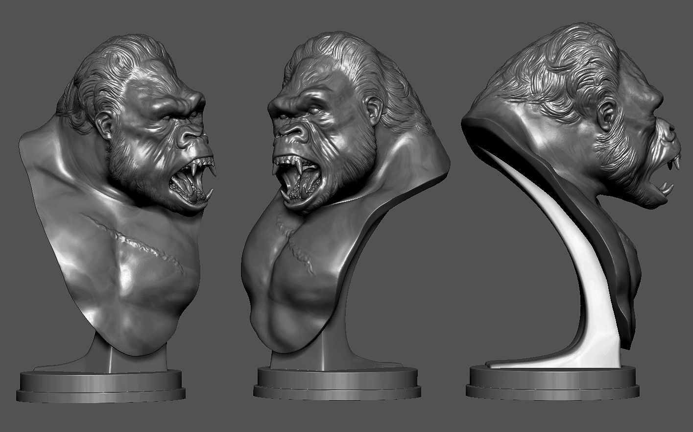 Gorilla Bust 3D print model_17