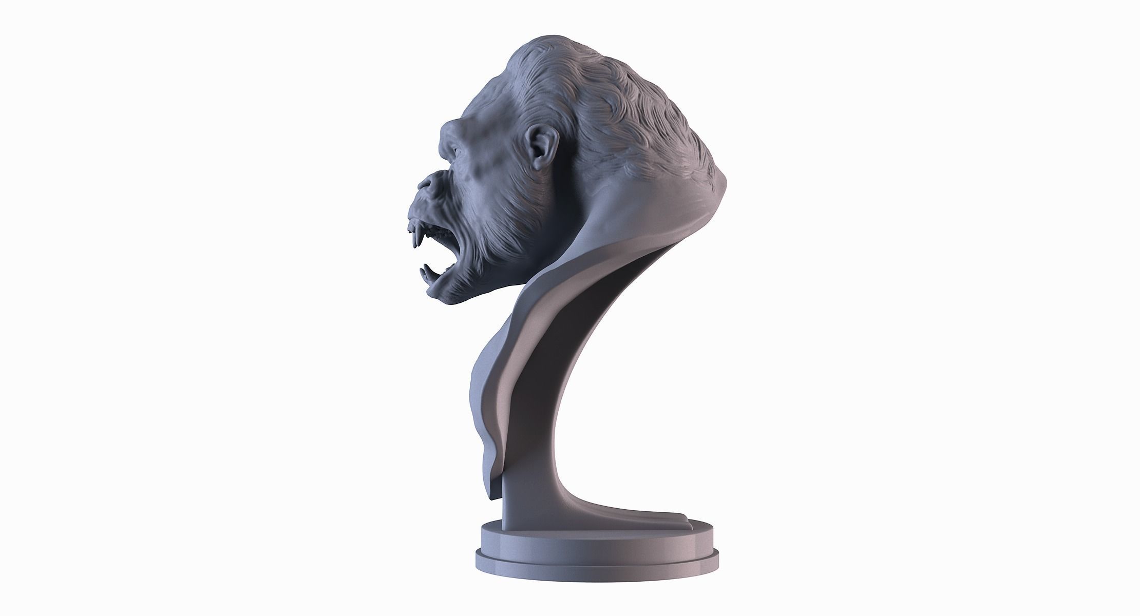 Gorilla Bust 3D print model_7