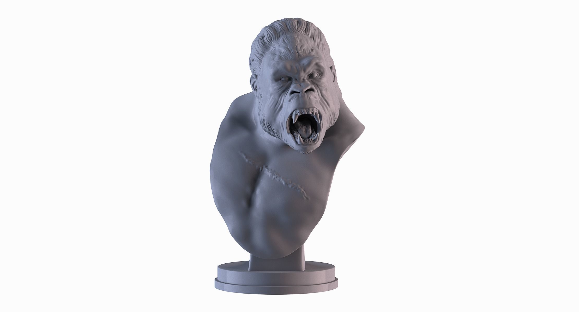 Gorilla Bust 3D print model_1