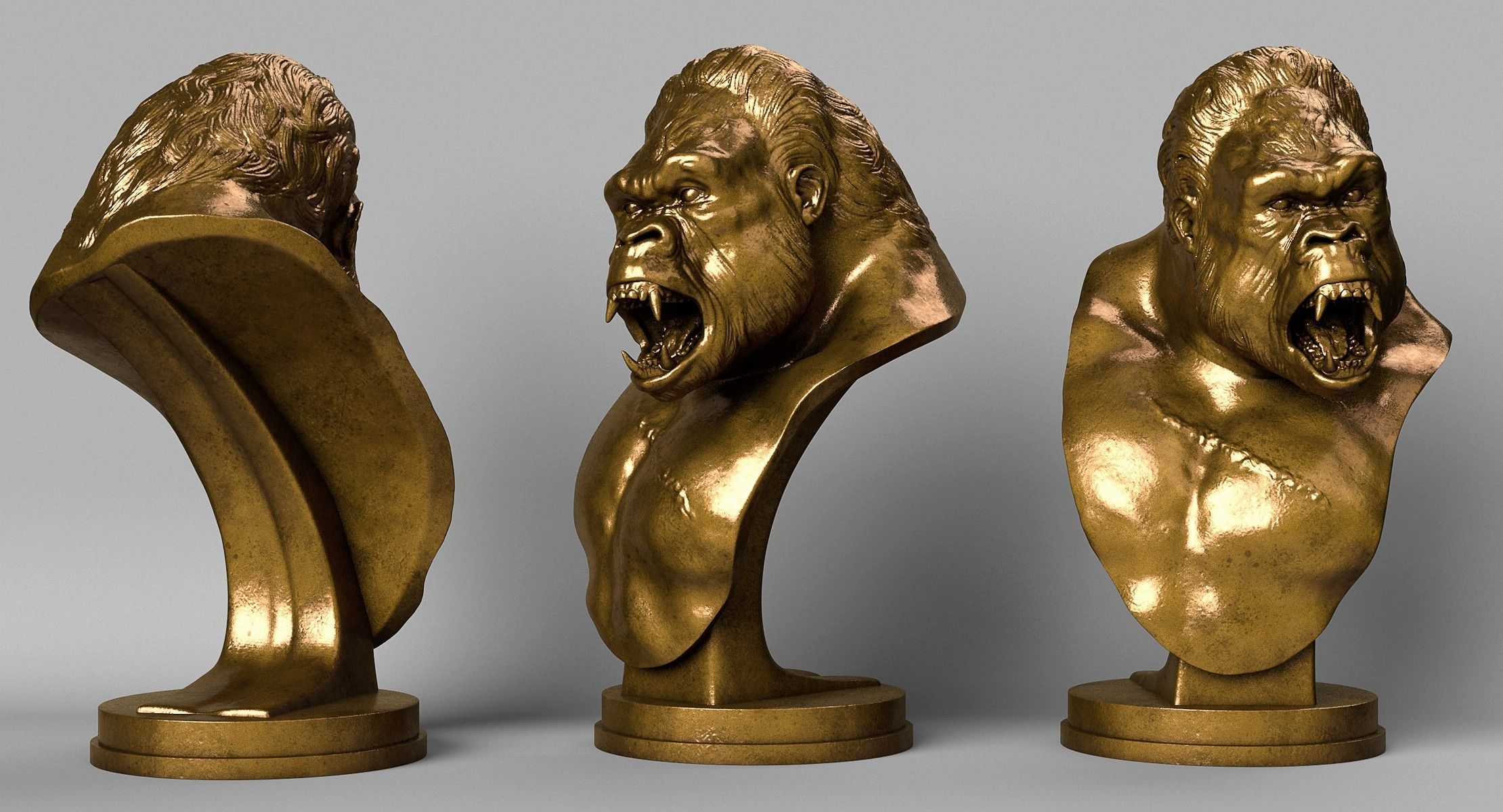 Gorilla Bust 3D print model_9