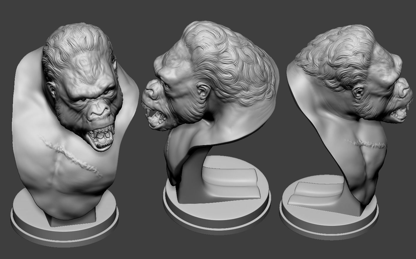 Gorilla Bust 3D print model_13