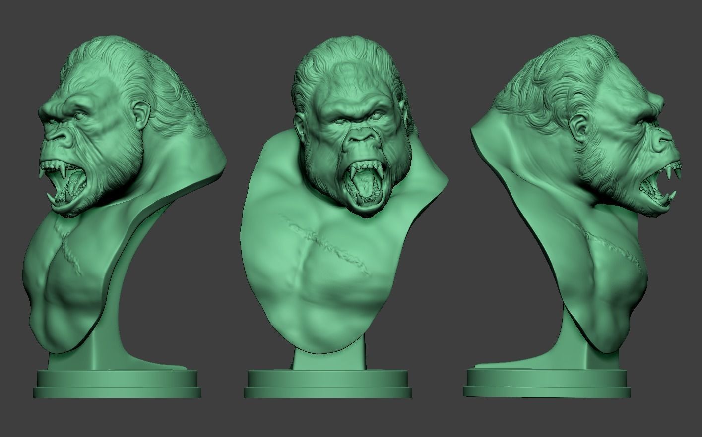 Gorilla Bust 3D print model_14