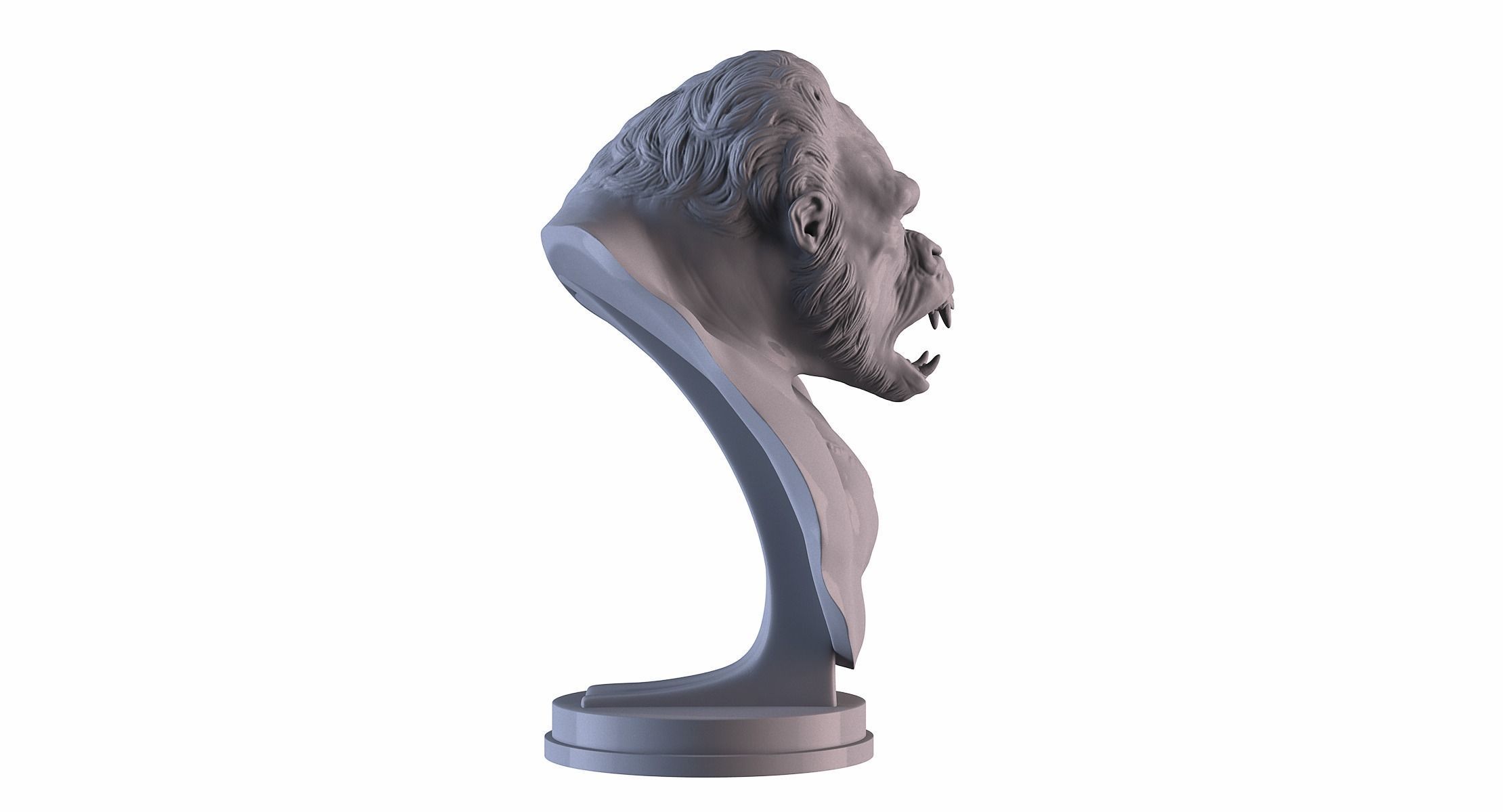 Gorilla Bust 3D print model_3