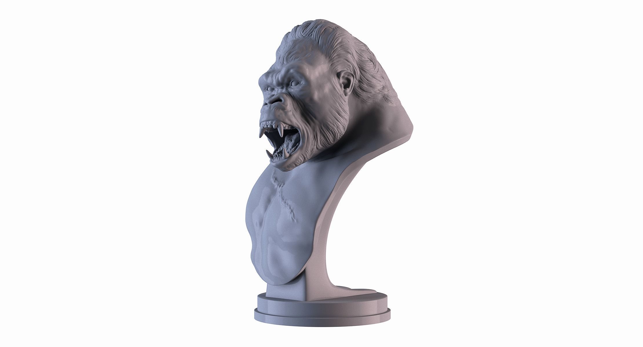 Gorilla Bust 3D print model_8
