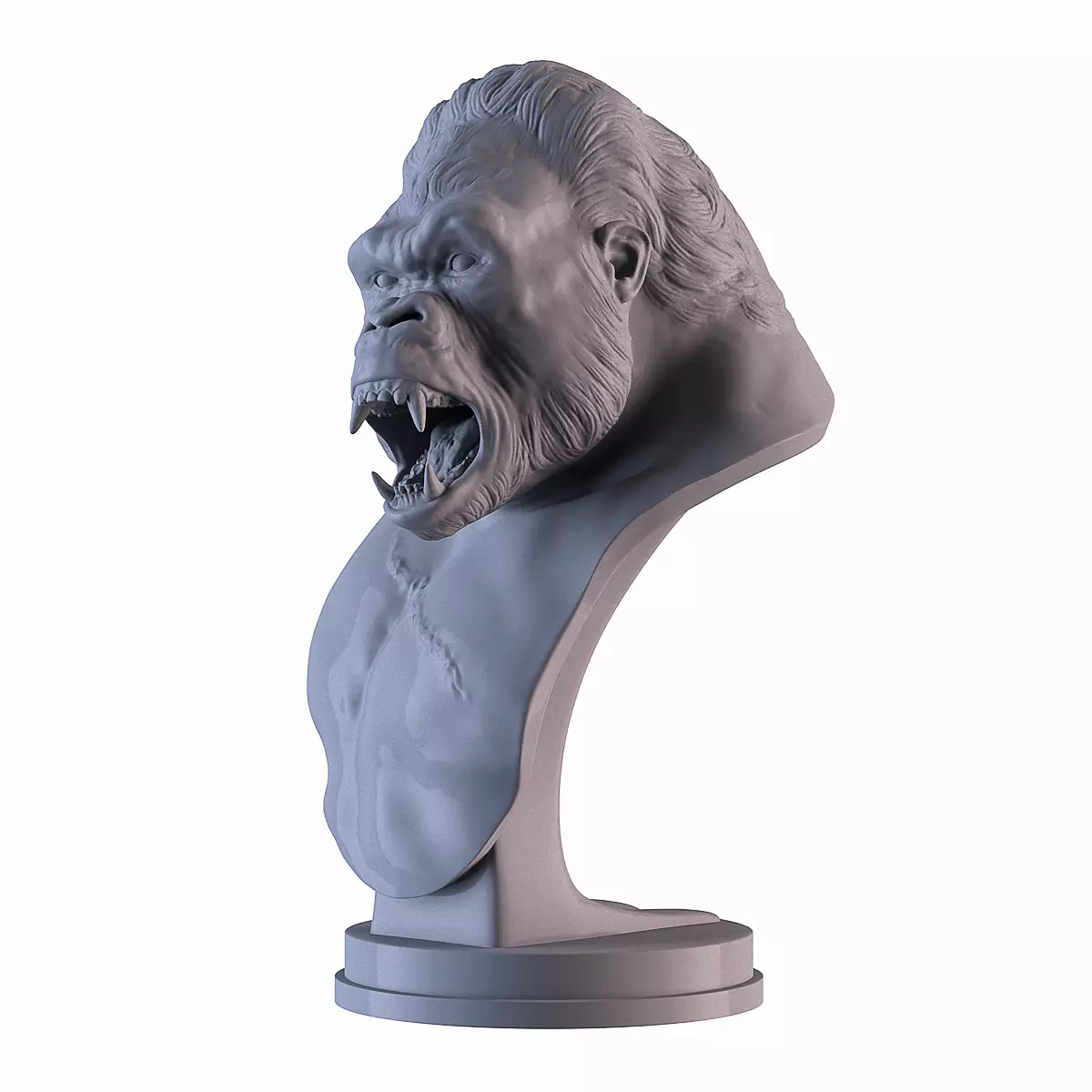 Gorilla Bust 3D print model_0