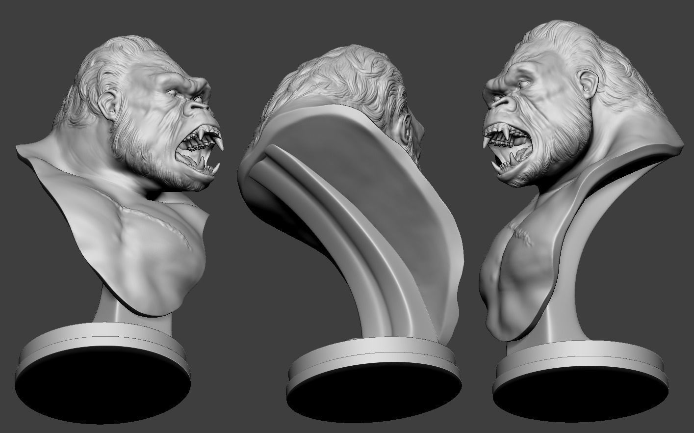 Gorilla Bust 3D print model_12