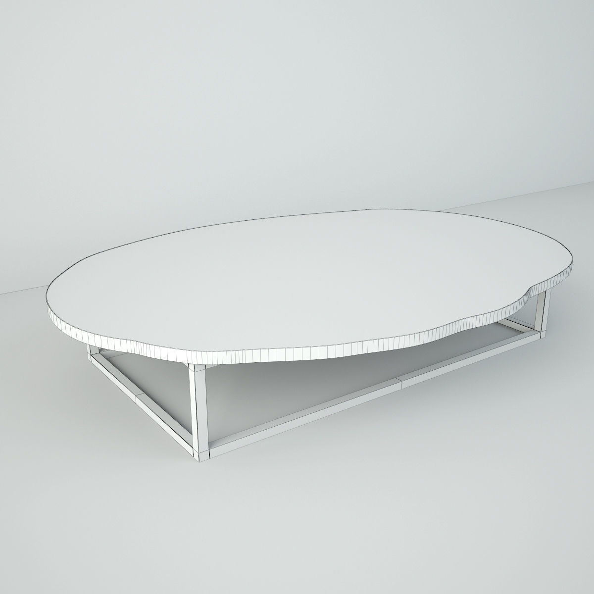 Petrified Wood Slice Coffee Table 3 3D model_2