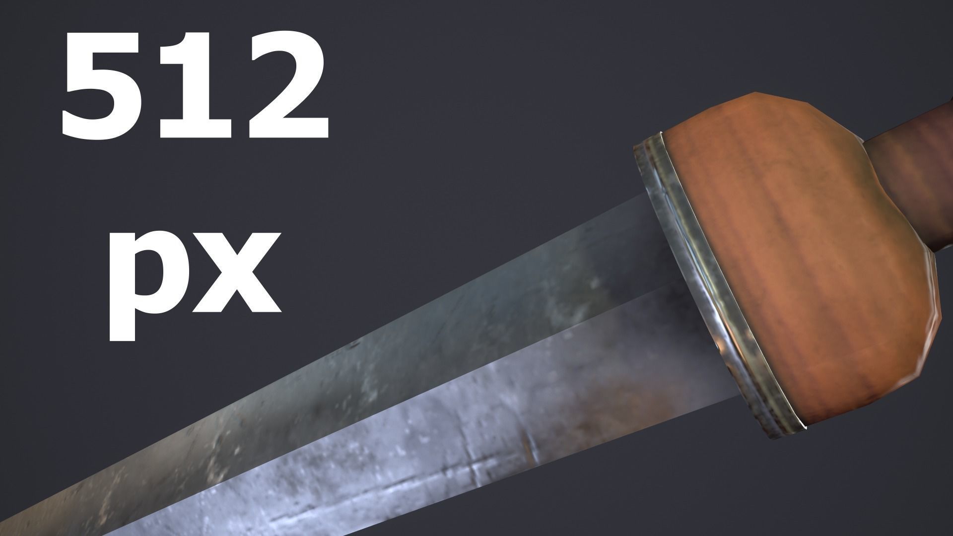 Gladius sword with wooden handle Low-poly 3D model_8