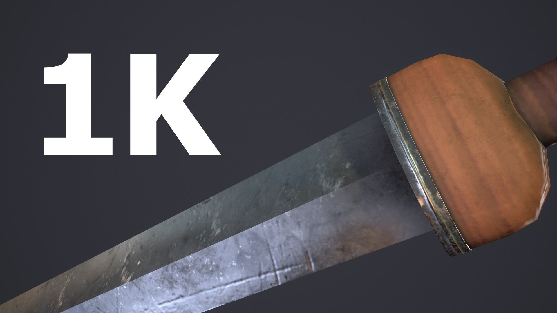 Gladius sword with wooden handle Low-poly 3D model_7