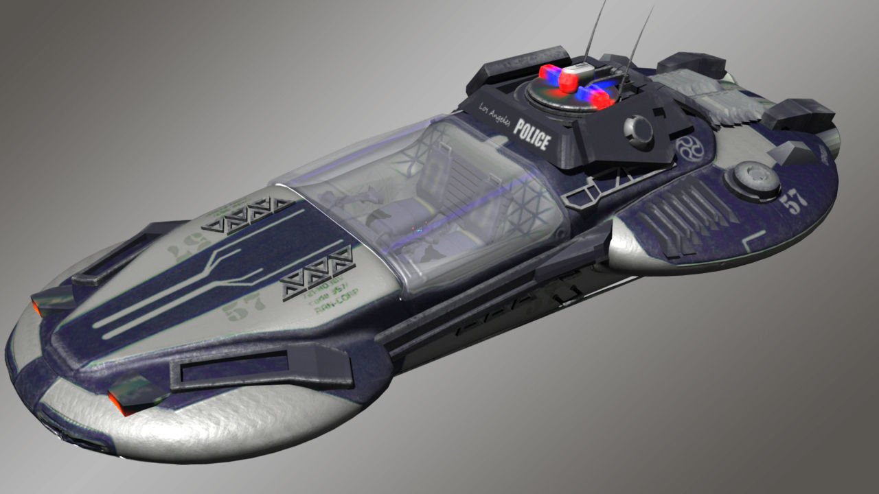 Cyber Police Car Low-poly 3D model_3