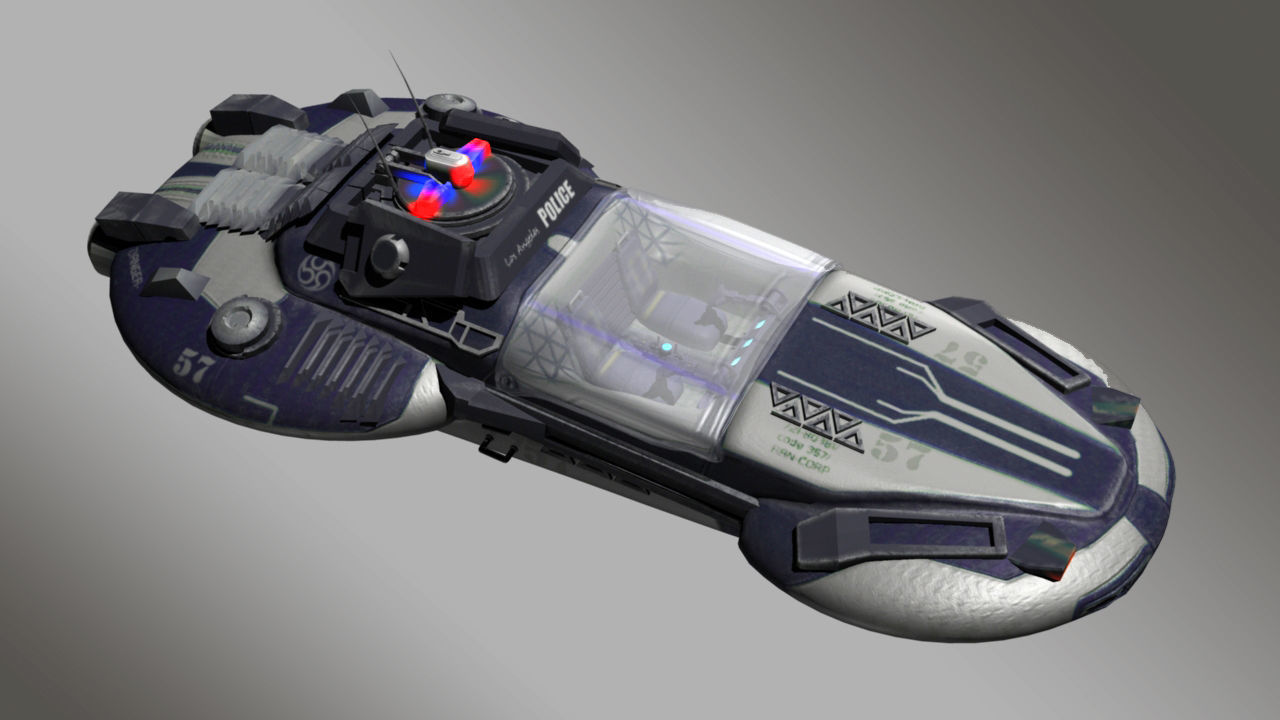 Cyber Police Car Low-poly 3D model_1