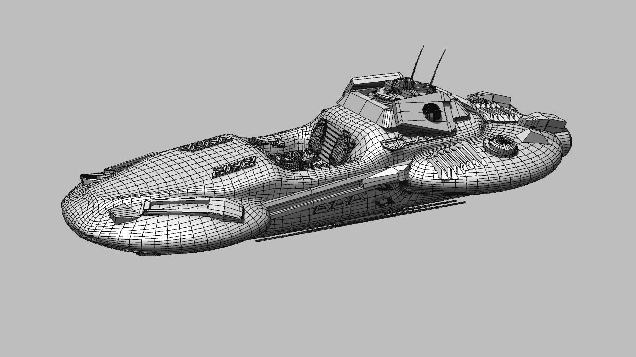 Cyber Police Car Low-poly 3D model_8