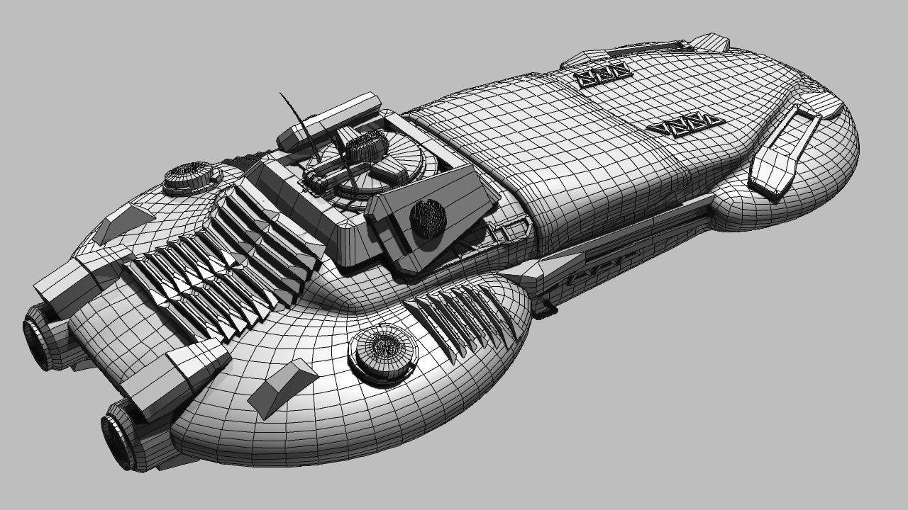 Cyber Police Car Low-poly 3D model_10