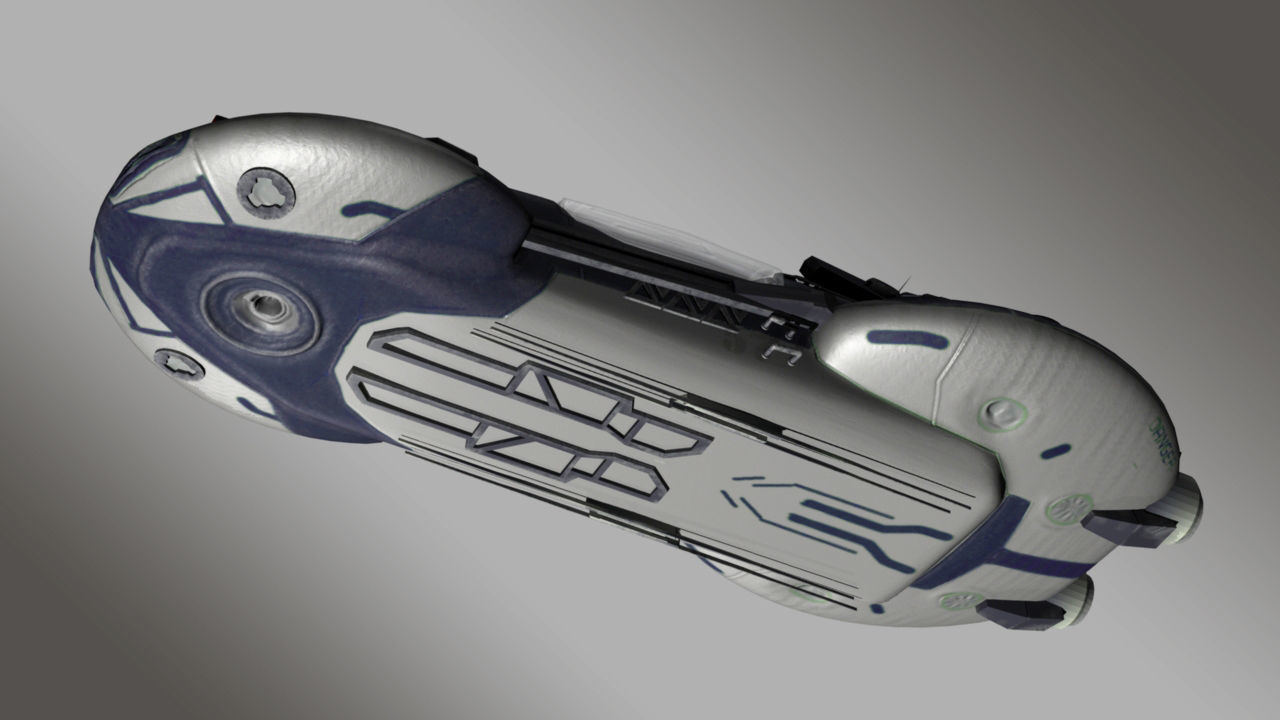 Cyber Police Car Low-poly 3D model_4