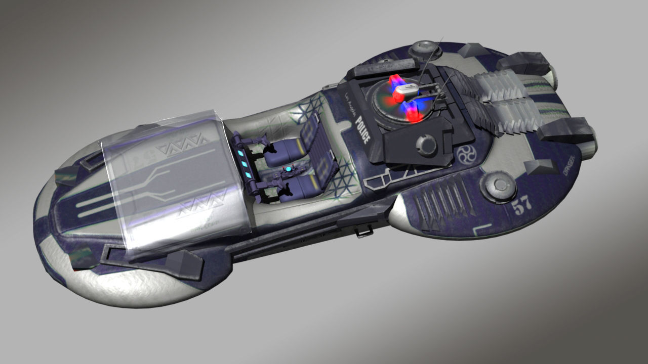 Cyber Police Car Low-poly 3D model_5