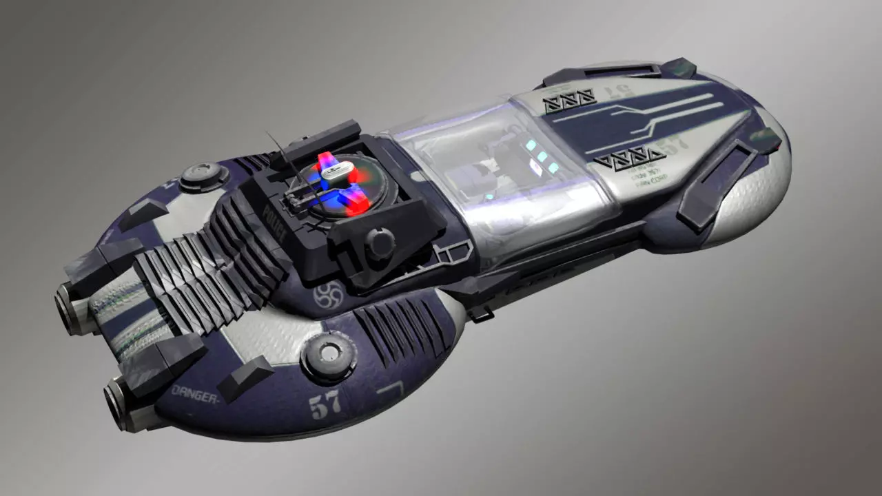 Cyber Police Car Low-poly 3D model_0