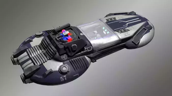 Cyber Police Car Low-poly 3D model