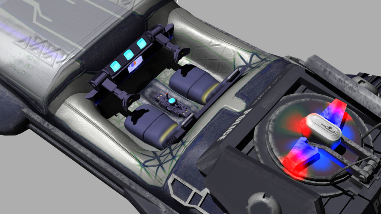 Cyber Police Car Low-poly 3D model_6