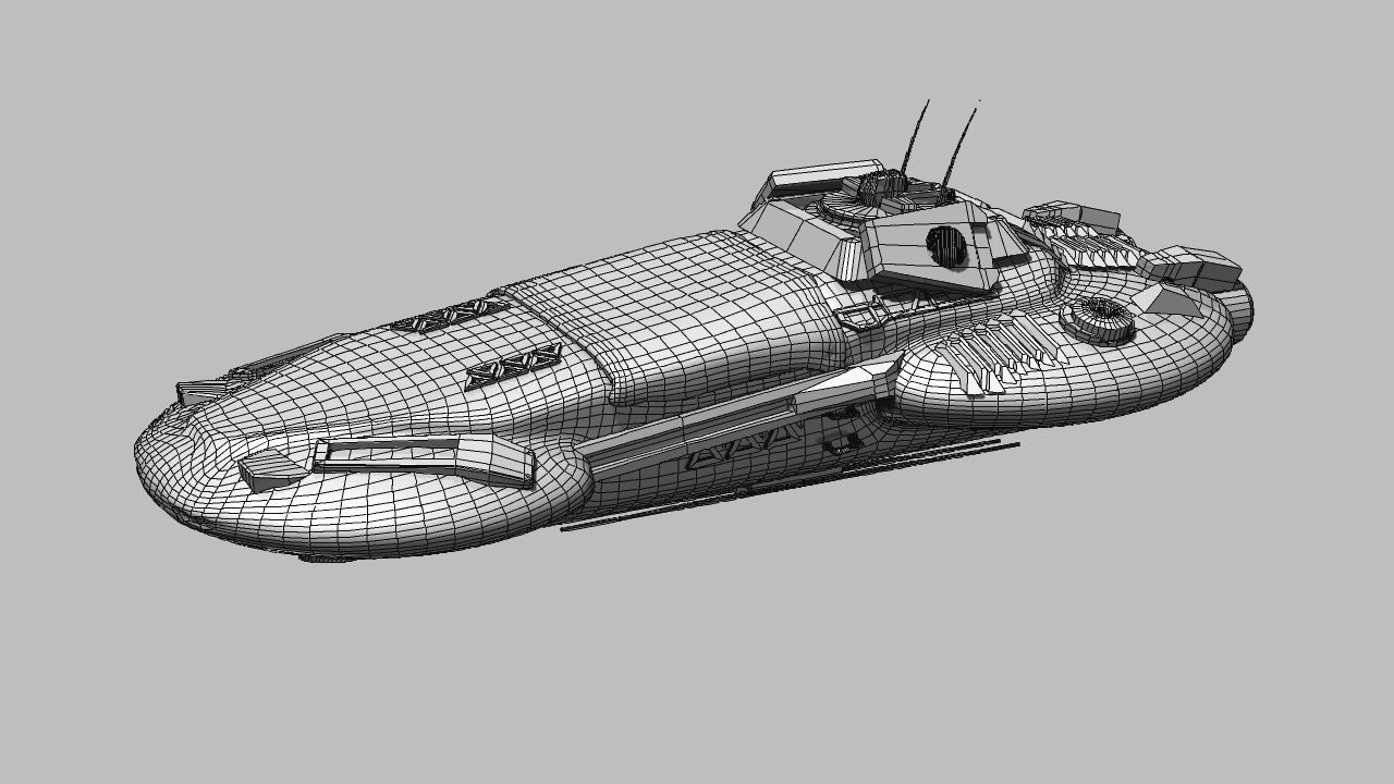 Cyber Police Car Low-poly 3D model_7