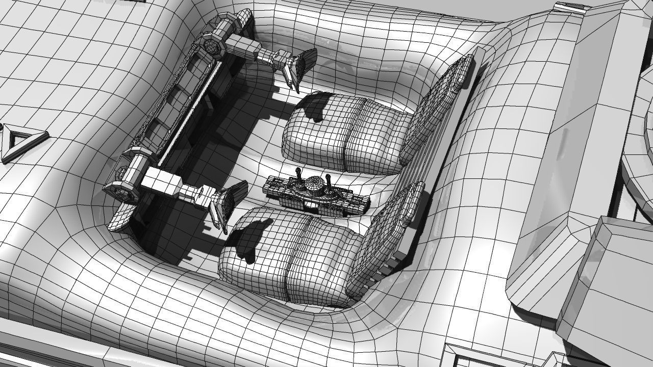 Cyber Police Car Low-poly 3D model_9